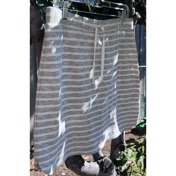 New With Tag Kenji Gray and White Striped Skirt Size L - Picture 3 of 6